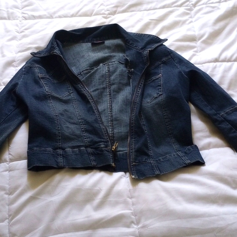 A jean jacket in the size M from Angel